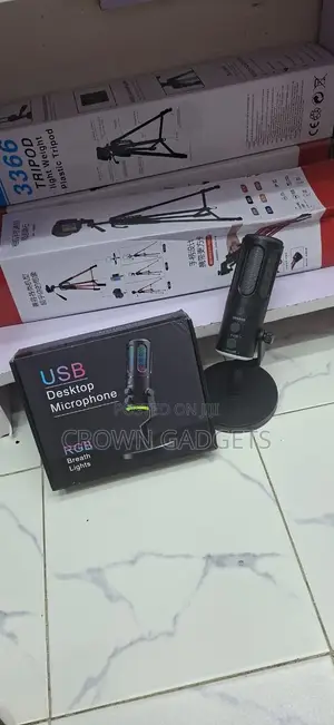 RGB Streaming Microphone Usb Desktop Stand Podcast Mic