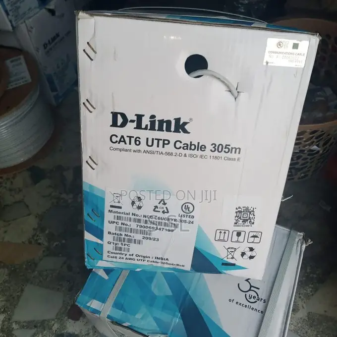 Dlink Cat6 Utp 24awg Cable 305m Rolls