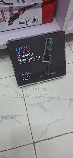 RGB Desktop Condenser Mic Usb Plug Play Streaming Mic