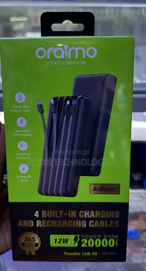 Oraimo 20000mah Powerbank With Cables