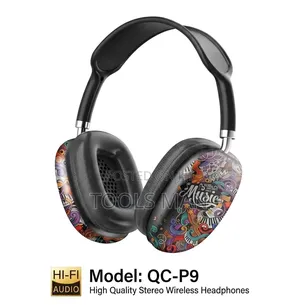 Qc-P9 Hi-Fi Stereo Wireless Bluetooth Headphones - Graffiti Design.