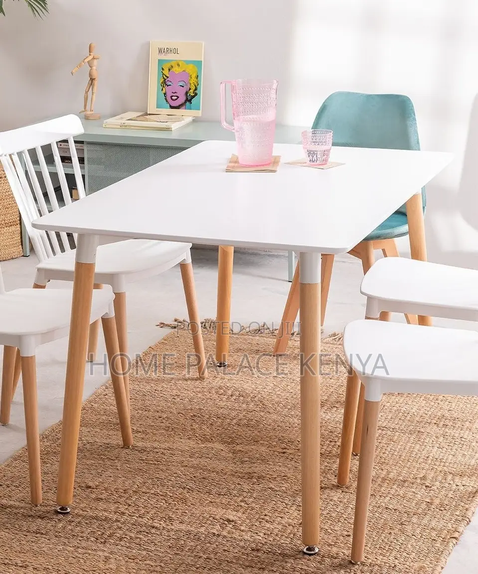 Dining Table: Nordic Dining Table With MDF Top