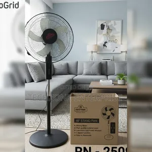 Rashnik Standing Fan With Remote ,Black 