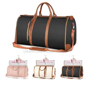 Convertible Duffle Bags for 2 in 1 Foldable Pu Leather Garment Bag