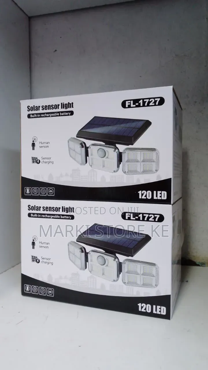 Solar Motion Sensor With Three Adjustable Head Lights