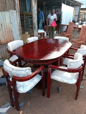 Shiny Curve Chairs 6seater Solid Set