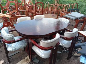 Shiny Curve Chairs 6seater Solid Set