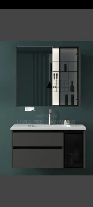 Grey Black Vanity Cabinet Available