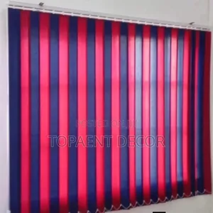 Nevy Blue and Red Alternating Office Vertical Window Blinds