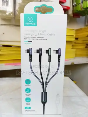 Usams Right Angle Charging Data Cable -3 in 1 -66w