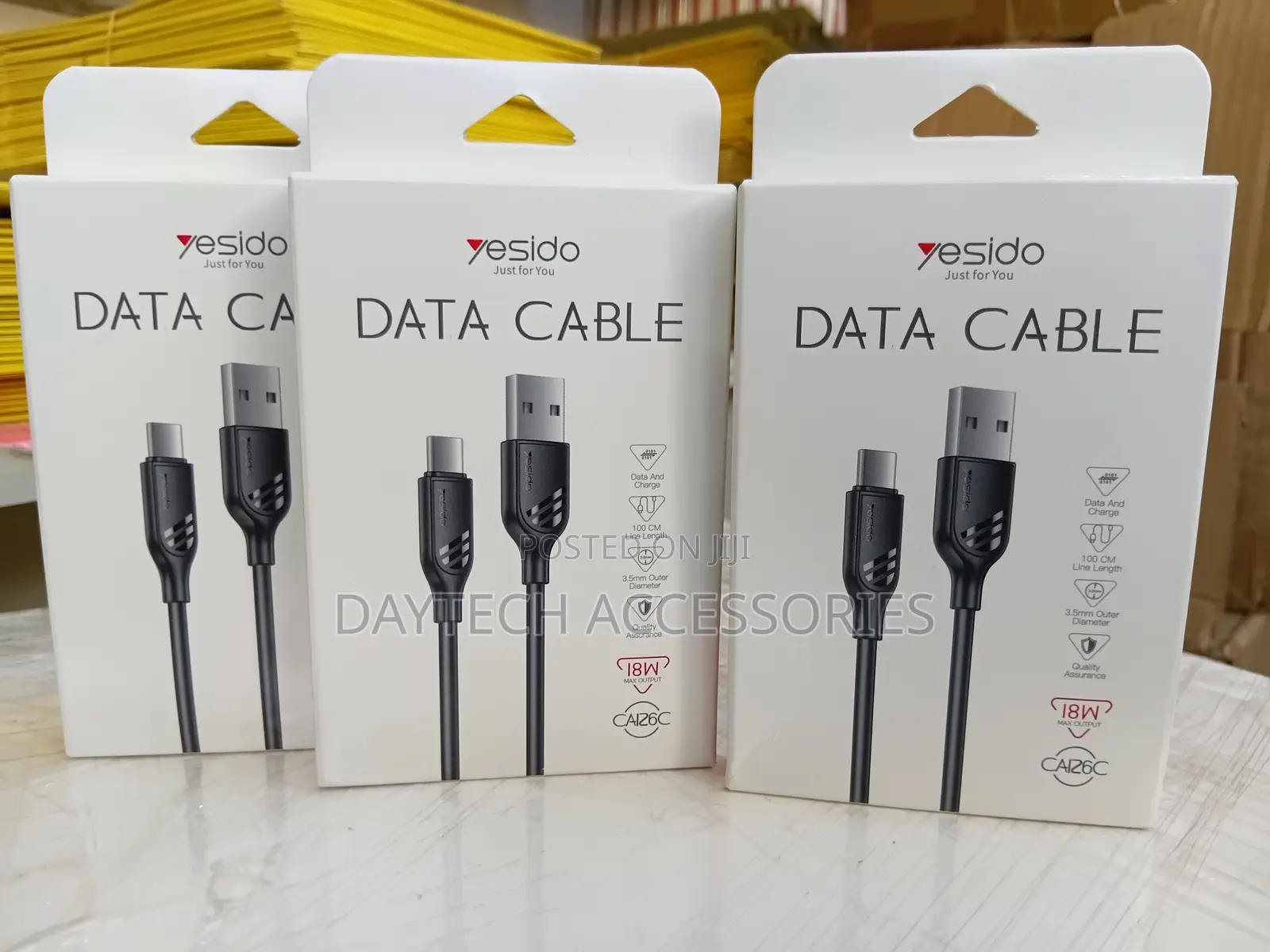 Yesido Ca126c Usb-a to Type-C 18w Fast Charging and Data Cable.