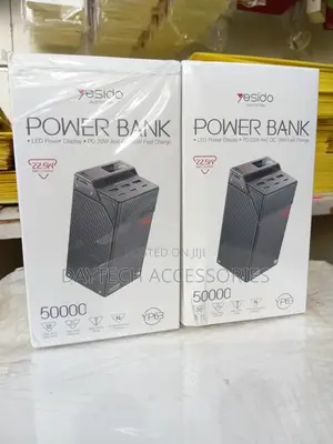 Yesido Yp63 50000mah Power Bank (22.5w Fast Charge 6 Ports ) – Black
