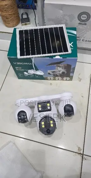 V380 Pro Solar Powered 4 Lens PTZ Camera With 4g Sim Support