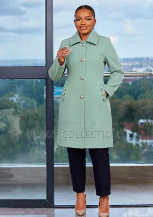 Classy Pearl Button Trench Coat