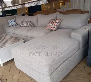 A Cream L-Seat Sofa