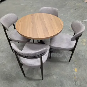 Hotel Lounge Nordic Round Table With Chairs.