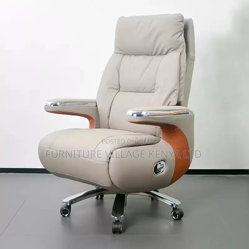 Reclining Ergonomic Office Leather Seat-Adjustable
