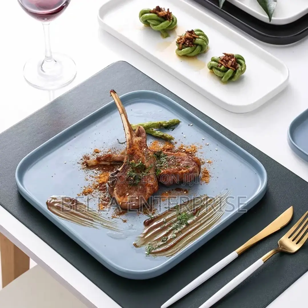 Square Ceramic Dish Porcelain Dessert Plate Steak Plates