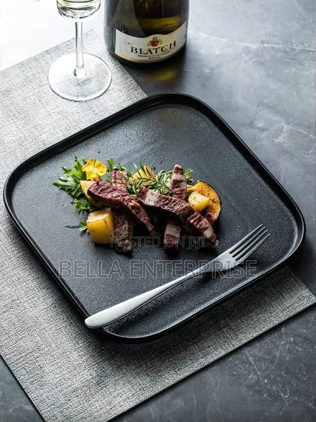 Square Ceramic Dish Porcelain Dessert Plate Steak Plates