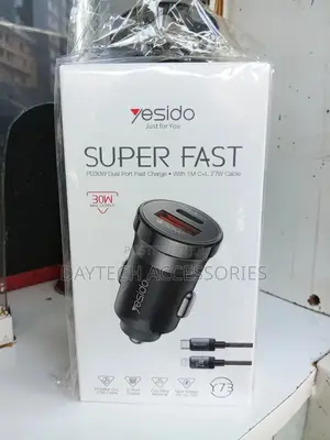 This Is a Yesido Y73 30w Super Fast Dual Port Car Charger