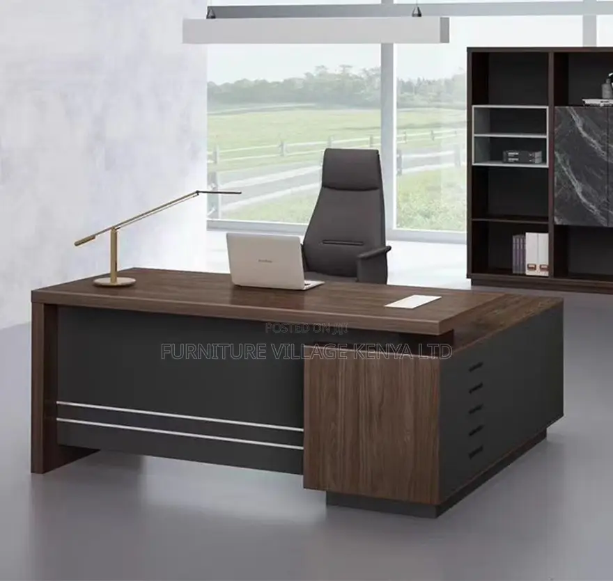1.8 Meters L-Shaped Solid Wooden Manager's Table