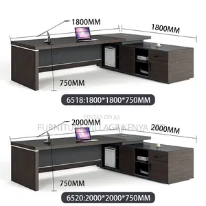 1.8 Meters L-Shaped Solid Wooden Manager's Table
