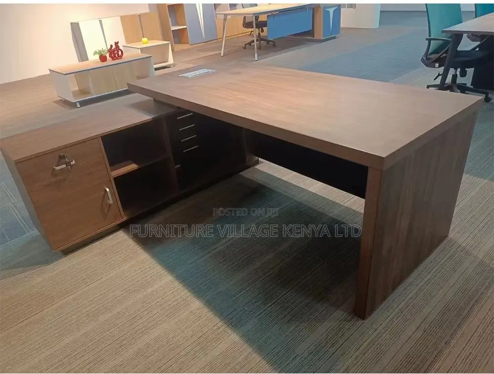 1.8 Meters L-Shaped Solid Wooden Manager's Table