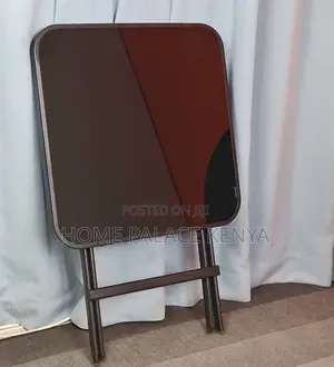 Outdoor Table: Square Black Mirror Glass Foldable Table