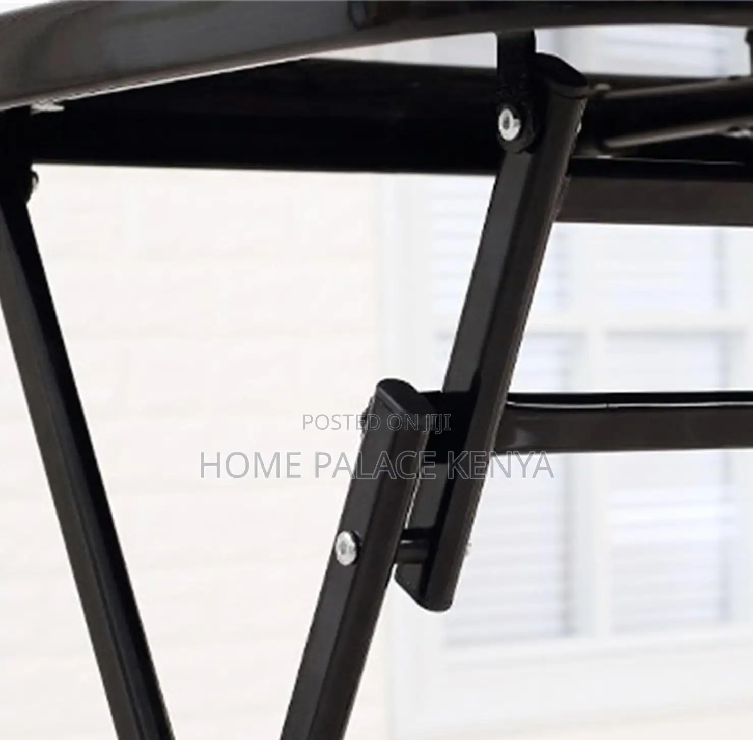 Outdoor Table: Square Black Mirror Glass Foldable Table