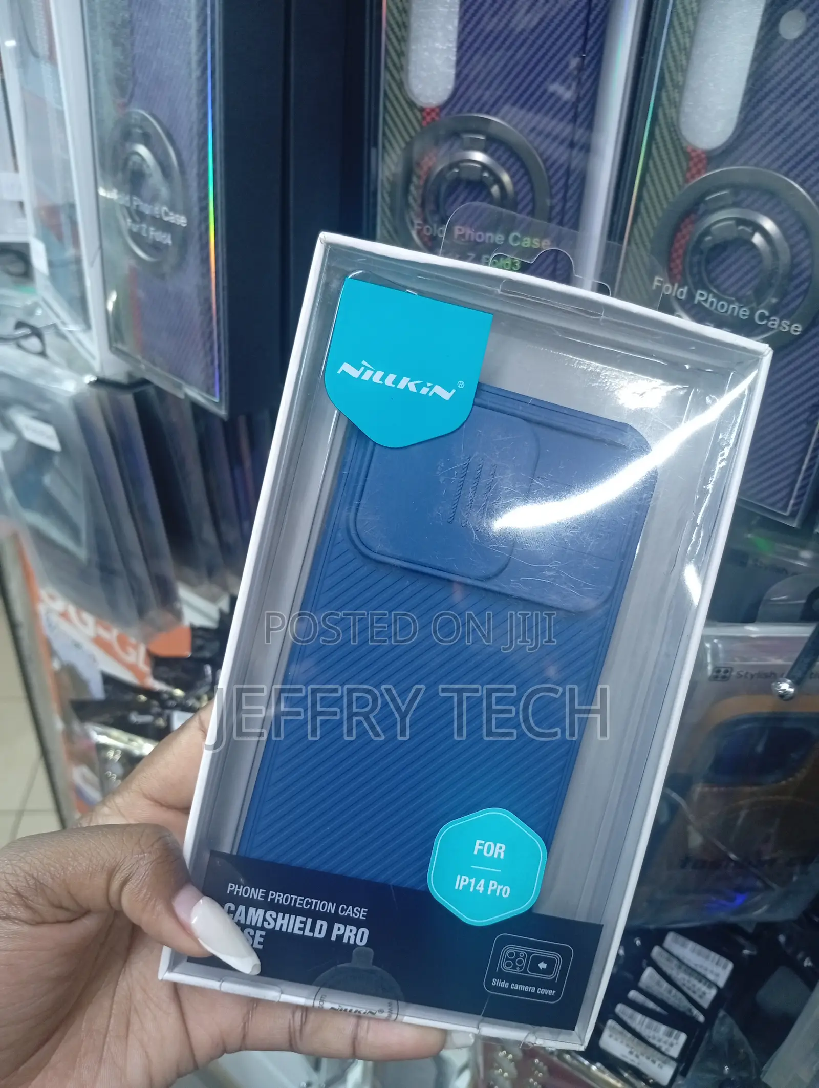 iPhone 14 Pro in Blue Classic Diagonal Textured Design