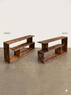 Tv Stand- Blazed Pallet Tv Stand, Rustic Modern Design.