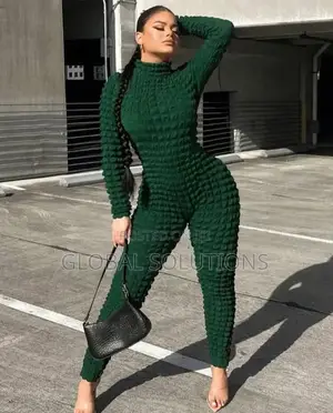 Women's Skinny Polyester Jumpsuit With High Waist and Ankle-Length