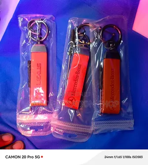 Mercedes Lexus Custom Leather Logo Metal Key Chain