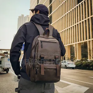 Pu Leather Laptop Backpack -Cu