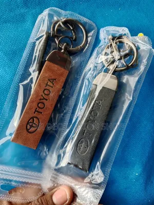 Black or Brown Leather Key Holder Strap for Toyota Models