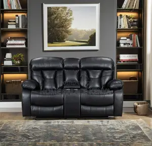 Recliner Sofa: 2 Seater Leather Recliner With Console