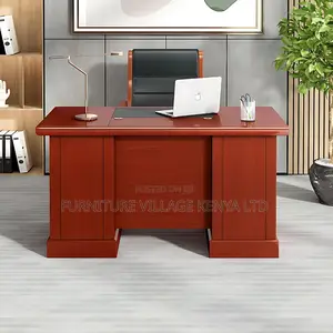 1.2m Fixed Mahogany Executive Desk With Drawers