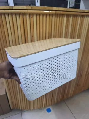 17l Modern Storage Basket With Bamboo Lid