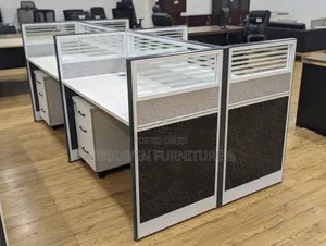 4 Way Modular Office Workstation - Spacious Team Workstation