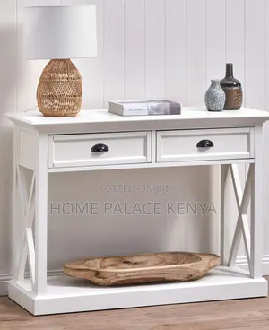 Console Table: : 2 Drawer Wooden Console Table