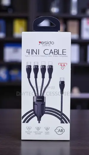Yesido 4-in-1 Type-C to Dual Type-C and Dual Lightning Charging Cable.