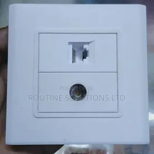 Rj45 (Ethernet Jack) / Tv Coaxial (F-Type or Aerial) Faceplate