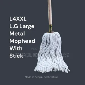 Large Metal Mop and Stick / Large Metal Mophead With Stick