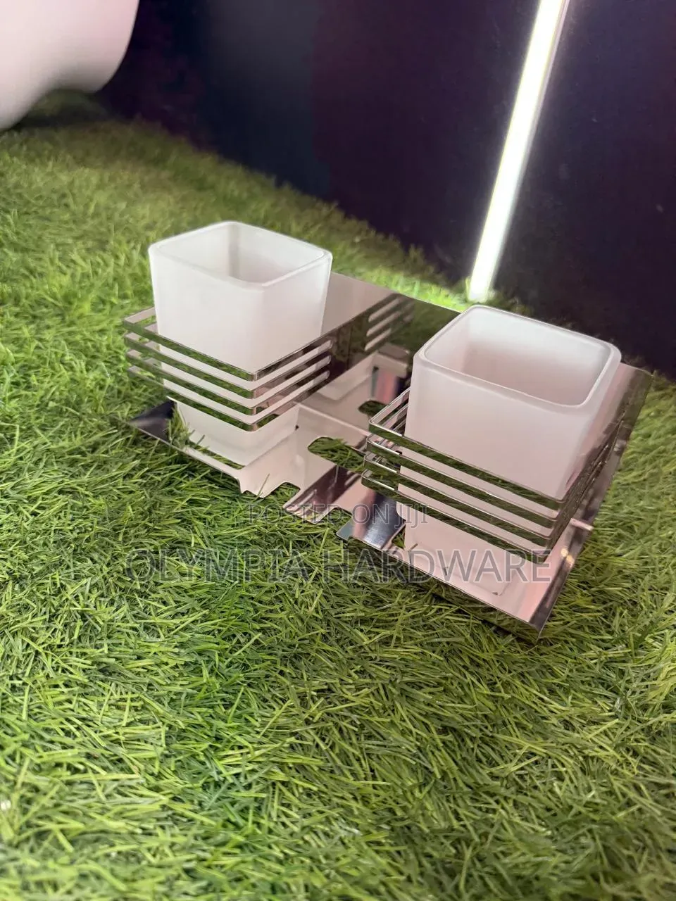Double Toothbrush Holder (Silver) Boxed