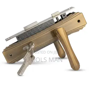 Heavy Duty Antique Brass Mortise(Steel/ Wooden) Door Lock Set -Handle