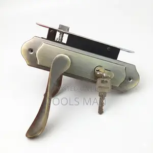 Antique Brass Mortise Door Lock Set – Secure Lever Handle With Keys