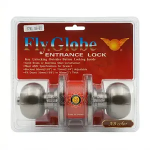 Fly Globe Entrance Lock 5791 Ss-Et: Heavy Duty Door Knob + Keys
