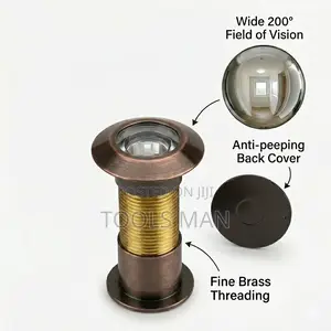24mm 200° Wide Angle Door Viewer Peephole–Antique Brass.Privacy Cover