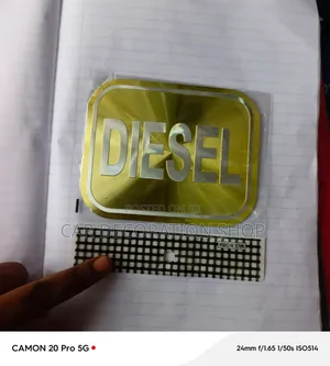 Gold Diesel Fuel Tank Stickers Self Adhesive Stick