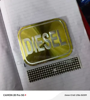 Gold Diesel Colored Car Fuel Tank Sign